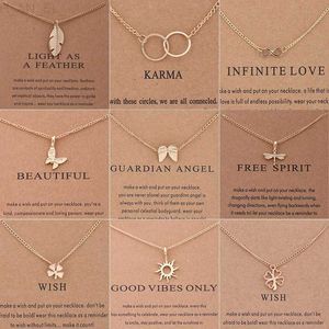 Pendant Necklaces New Trendy Alloy Cute Elegant Sun Love Star Leaves Unicorn Luck Pendant Necklaces for Women Fashion Accessories Jewelry L24313