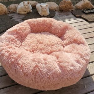VIP -länk - Långa plyschdonbäddar lugnande säng hondenmand husdjur kennel supermjuk fluffig bekväm för stora hundkatthus 201223183p
