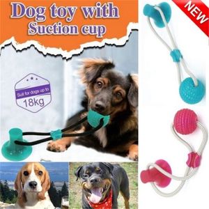 Husdjur hund självspelande gummiboll leksak w suction cup interactive molar tugga leksaker för hund lek valp trb leksak droppe y2003217p