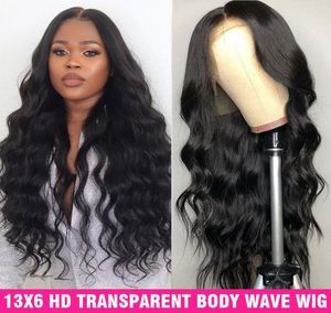 Hd Transparent Brazilian Body Wave Frontal Wig 150 13X6 Lace Front Human Hair Wigs Remy 6X6 Lace Closure Wig For Black Womem6158661