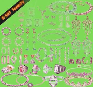 Hänge halsband original nyhet 2023 trend försäljning mode rosa charm set smycken kant örhängen halsband armband ring jul present kvinnor 5516751