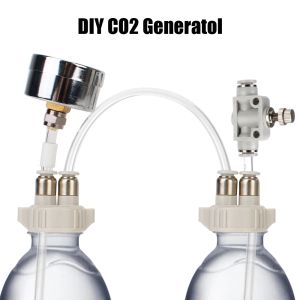 Ausrüstung für Fischtank Wasser Gras CO2 -Generatorsystem Kit hausgemachter CO2 mit Druckluftströmungsgerät DIY CO2 Ventil Diffusor