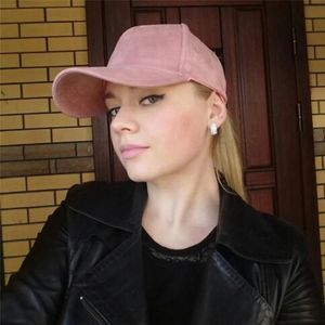 Boll Caps mode märke Snapback Baseball Cap Women Gorra Street Hip Hop Suede Hats For Ladies Black Grey313h