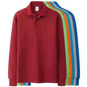 Top Qualität Herbst Solide Herren Polos Shirts 100% Baumwolle Langarm Casual Revers Tops Mode Männliche Kleidung Wohlfahrt Werkzeug S-3XL 240326