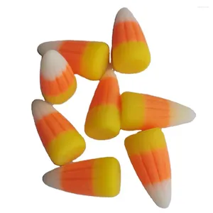 Decorative Flowers 100/50pcs Resin Cute 3D Candy Corn Cabochon Miniature Art Supply Decoration Charm Craft DIY