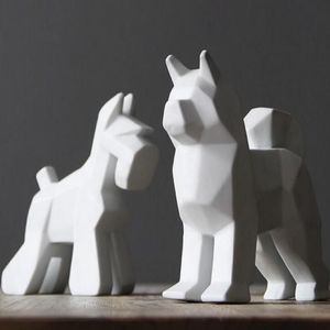 Креативный керамический домашний декор для собак, украшения для комнаты, керамический орнамент каваи, фарфоровые фигурки животных, украшения, статуя собаки 255c