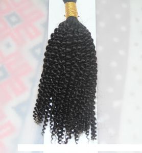 1 Jet black 1 bundles da 10 a 26 pollici intrecciare i capelli umani sfusi senza trama capelli mongoli afro crespi ricci sfusi per intrecciare3901815