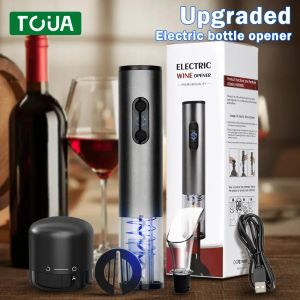 Openers Stainless Steel Electric Wine Opener Rechargeable Automatic Wine Bottle with Foil Cutter Corkscrew Kitchen Gadgets for Party Bar