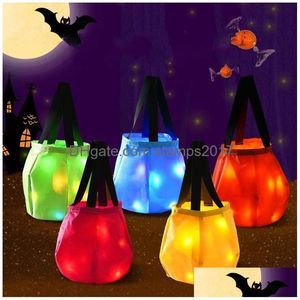 Other Festive Party Supplies Led Light Halloween Candy Bags Trick Or Treat Reusable Goody Basket For Kids Drop Delivery Home Garden Dh19F