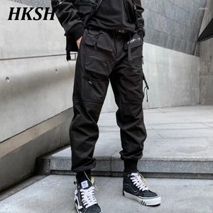 Męskie spodnie HKSH Wiosna jesienna ciemna odzież moda luźna swobodna ołówek safari w stylu taktyczne punkowe spodnie HK0050