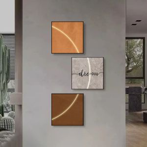 Calligraphy Modern 3 Panels Sample Abstract Painting Canvas Prints Wall Art Pictures for Living Room Home Decor Geometry Light Luxury Cuadro