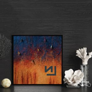 Caligrafia nove polegadas unhas marcas de hesitação música álbum capa cartaz impressão em tela decoração para casa pintura de parede (sem moldura)