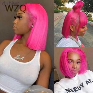 Synthetic Wigs Synthetic Wigs Pink Colored Short Wig 13x4 Lace Front Hair Wigs For Women Density Straight Wig Lace Frontal Wigs ldd240313