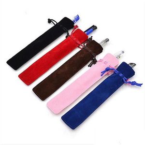 Pencil Bags Veet Single Pencil Bag Soft Pen Pouch Holder Case With Rope For Rollerball Fountain Ballpoint Drop Delivery Office School Dhmno