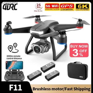 Drones 4DRC F11 PRO RC Drone 4k 6k HD Câmera GPS UAV Fotografia aérea WIFI FPV Drones Brushless Dobrável Quadcopter 2000M Novo 24313