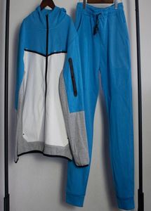 Ein Reißverschluss, dickes Tech-Fleece, Herren-Trainingsanzüge, männliche Jungen, Sport-Outfits, Streetwear, Jogger-Hosen mit Kapuzenpullover, Jacken-Sets, lose Swea9456487