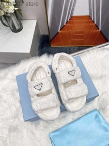 Slipare kvinnors designer tofflor ull öppen tå hampa rep sandaler med låda casual och mångsidig tjock sula isoleringh240313