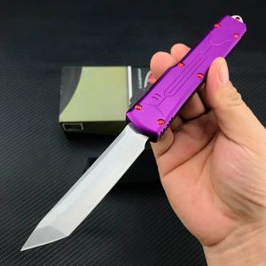 Jufule Purple Micro Bounty Hunter Knife D2 고품질 스틸 블레이드 재료 항공 알루미늄 hnadle 야외 도구 UT85 A07 선물