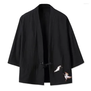 Abbigliamento etnico da uomo Cardigan Haori Camicia kimono Samurai Abiti giapponesi Sciolti Obi Giacca Yukata maschile Streetwear Abiti asiatici