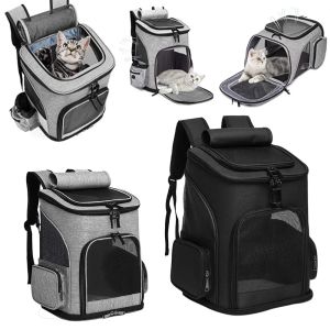 Kinderwagen, Haustiertrage-Rucksack, erweiterbarer Katzenrucksack für mittelgroße Hunde, große Katzen, Hundetragetasche, Reise, atmungsaktive Tiertransporttasche