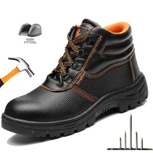 Diansen Indestructible Boots Steel Toe Anti-smash Safety Work Shoes For Men Women Waterproof Work Leather Shoes Non-slip Shoes 240228