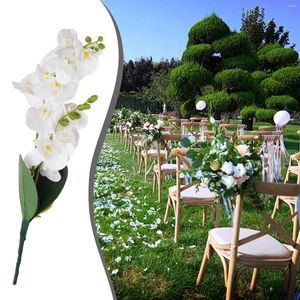 Fiori decorativi 12 teste 50 cm orchidea farfalla artificiale forniture per feste festive per bouquet da sposa finte orchidee falena