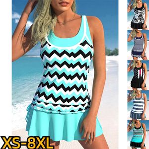 Badkläder tankiny tvåstycken strand kostym kvinnor strand badkläder mode tryck tankini sommar sexig badkläder mode tankini 240402