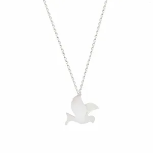 Hängen Casual Flying Pigeon Bird 925 Sterling Silver Necklace