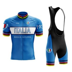 メンズサイクリング服イタリアイタリア夏半袖サイクリングジャージーセット通気性クイックドライスポーツウェアバイクユニフォーム