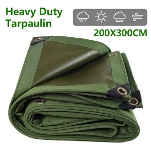 Nets Army Heavy Duty Tarpaulin Canvas Tarp Sun Blocked Waterproof Camping Tent Cover DarkGreen Shelter Outdoor