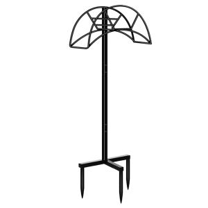 Supporto per tubo da giardino per bobine Supporto per tubo da giardino resistente Supporto per tubo da giardino indipendente Rack per giardino Patio Prato Cortile Cortile Nero