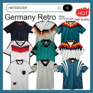 Germany Mens Retro Soccer Jersey Home Away Klinsmann Matthias Football قمصان Kalkbrenner Littbarski Ballack 82 88 92 94 96 98 02 2004 2010 14 88 98 94