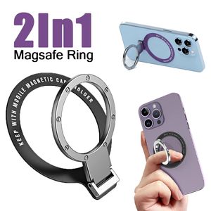 Mobiltelefon Magsafe Ring Holder Stand Finger Grip Examen Rotation Kickstand Compatible iPhones Trådlös laddning