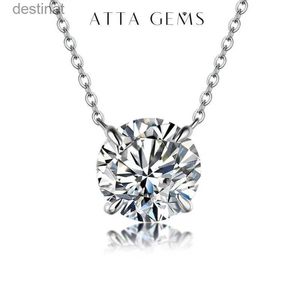 Pendant Necklaces Moissanite Diamond 6.5mm 1CT Necklace For Woman Pendant 925 Silver Necklace For Women Chains Party Bridal Fine JewelryL242313