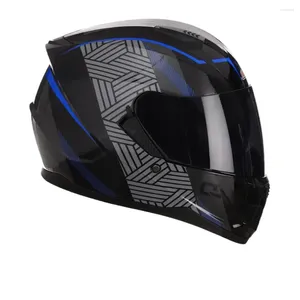 Motorcykelhjälmar Bld Full Face Modular Motocycle Hjälm Double Lens Casco Moto High Strength Multi-Layer Protection Bekväm foder Dot