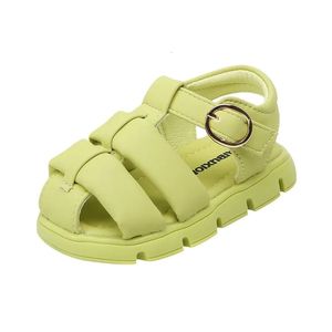 DiMi Summer Baby Shoes Microfiber Leather Toddler Sandals Soft Non-Slip Tendon Sole 0-3 Year Spädbarn Sandaler för Girl Boy 240301