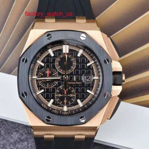 AP Hot Watch Racing Watch Mens Royal Oak Series Máquinas automáticas com exibição de data Timing Flyback Reverse Jump Conjunto completo de placa cinza