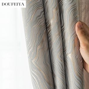 Tende Tende di lusso alla moda per soggiorno Camera da letto Sala da pranzo Jacquard Personalizza Morbido tessuto Rifinito in tulle bianco Decorazioni per finestre oscuranti