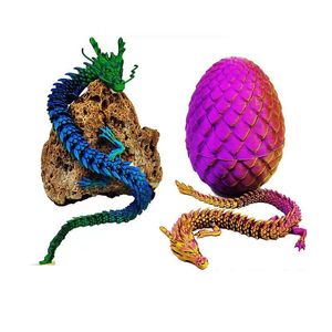 Fantasia de dragão chinês com impressão 3d, ovo de dragão, cor gradiente, cristal, seda, dobradiça de mão, ornamentos de dragão, presente de brinquedo