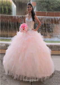 Сексуальное розовое длинное платье Quinceanera, бальное платье с кристаллами из бисера, официальное милое платье 16 лет, платье для особых случаев, вечернее платье размера плюс3289707