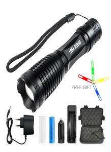 DHL XMLT6 Flashlight Torch 5000 Lumens Bike Light 5Modes Torch Zoomable LED Ficklight 18650 Batteriladdare6151051