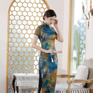 ل Qipao Women Clothing Fashion Streetwear عارضة أنيقة الأنيقة الصينية الصينية فستان فستان عتيقة الصيف