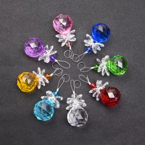 Suncatchers 8PCS Crystal Suncatcher Ball Hanging Fengshui Pendant Angel Handmade Ornament Wedding Home Garden Decoration