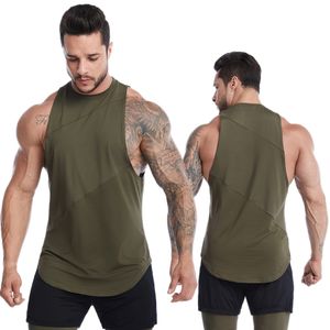 Mens Sleeveless Shirt Fitness Mens Tank Top Workout Vest Cotton Muscle Tank Top Gyms Clothing 20m125