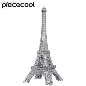 Quebra-cabeças 3D Piececool 3D Metal Puzzles para adultos Torre Eiffel Jigsaw Building Kits Brain Teaser 240314