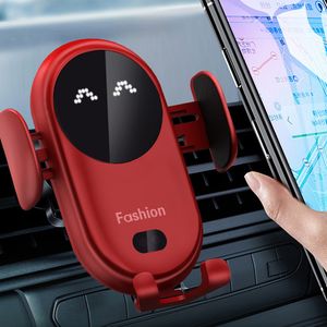 Hot S11 Smart Infrared Sensor Wireless Charger Automatic Car Mobile Phone Holder Base Chargers with Suction Cup Mount for iPhone 15 14 13 12 Samsung S23 S24 S22 S9 S8 Ect.
