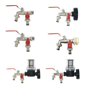 Kits IBC Tank Adapter 1/2" 3/4" Male Thread 2Way Water Tap Connectors Garden Hose Splitter Faucet Valve Irrigation System Fittings