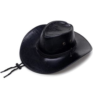 Retro hipster cowboy hatt västra stor brim cowboy hatt utomhus trend avslappnad 240314