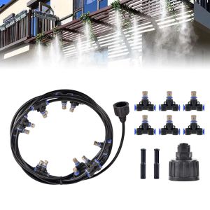 Sprinklers 6/9/12/15/18m Hose With 626Pcs Atomizing Nozzle Cooling Water Fog Sprayer System Garden Nebulizer Outdoor Misting Kit