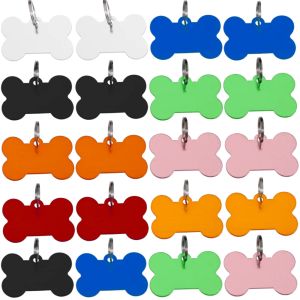 Tags Wholesale 100Pcs Dog ID Tags Laser Engraving Bone Tags Name Plate Personalized Customized Name ID Tags Dogs Pendant Pet Tag